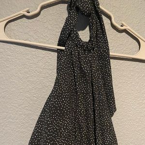 Jumpsuit black with white polka dots